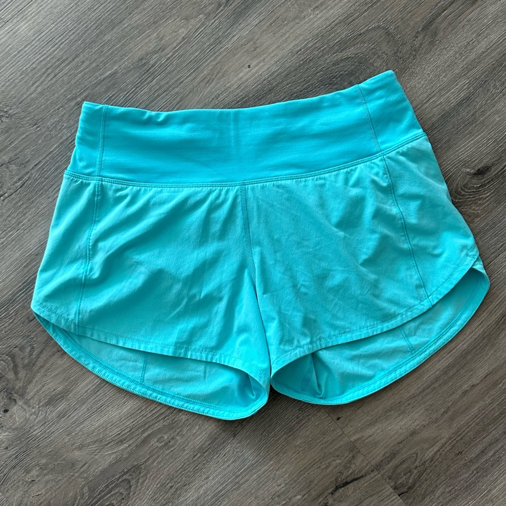 Lululemon Speed Up High-Rise Lined Short 2.5" size 4 in electric turquoise